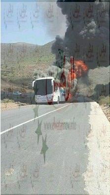 احتـــراق حافلة لنقل الركاب على الطريق الرابطة بين تيزنيت وسيدي افني
