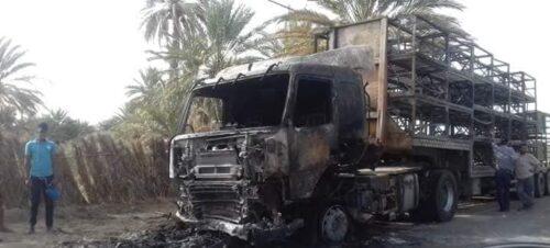مصرع شرطي حرقاً داخل سيارته بعد اصطدامه بشاحنة لنقل ‘البوطاغاز’ ! (الصور)