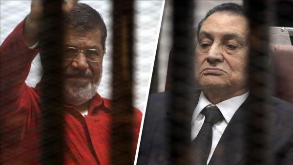 حسني مبارك ومحمد مرسي وجها لوجه للمرة الأولى