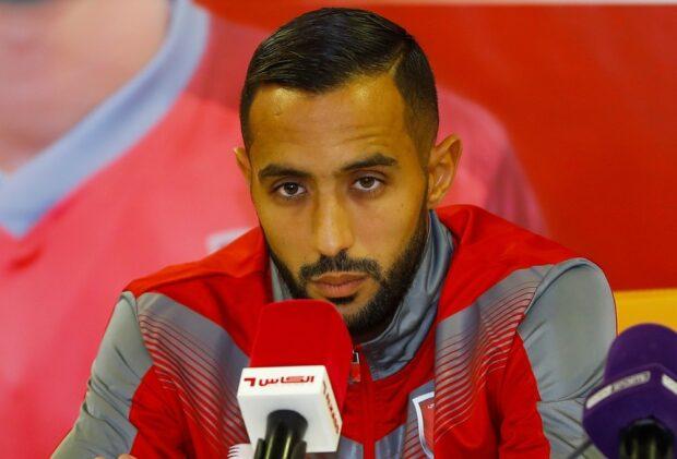 Juventus' defender Mehdi Benatia from Morocco attends a press conference announcing his signing as the player for Qatari football club Al-Duhail, at the club in the capital Doha on February 5, 2019. (Photo by KARIM JAAFAR / AFP)