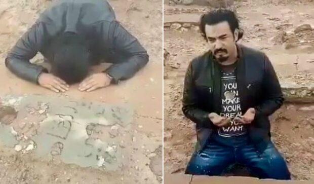 الممثل ربيع القاطي يعثر على قبر والده في الصحراء بعد 38 سنة من البحث !