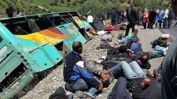 إنقلاب حافلة لنقل المسافرين بضواحي أگادير يخلف ضحايا في الارواح