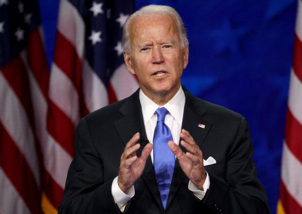 WILMINGTON, DELAWARE - AUGUST 20: Democratic presidential nominee Joe Biden delivers his acceptance speech on the fourth night of the Democratic National Convention from the Chase Center on August 20, 2020 in Wilmington, Delaware. The convention, which was once expected to draw 50,000 people to Milwaukee, Wisconsin, is now taking place virtually due to the coronavirus pandemic. (Photo by Win McNamee/Getty Images)