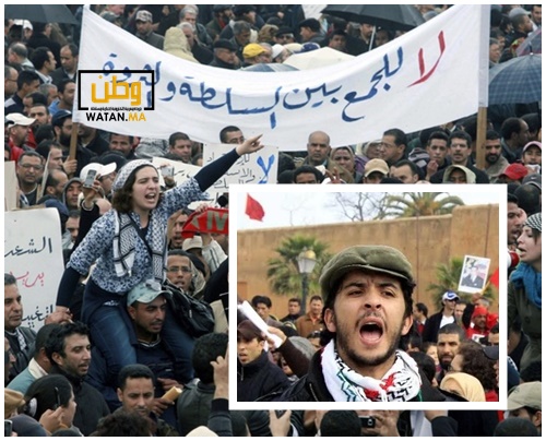 أحد مؤسسي حركة 20 فبراير أسامة الخليفي يهدد بالانتحار على المباشر