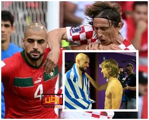 نجم المنتخب الكرواتي يتجه لمستودع ملابس أسود الأطلس لتسلم قميص سفيان أمرابط