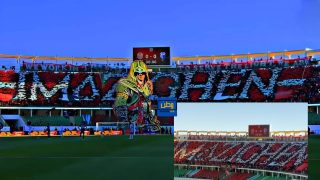 بالفيديو..جماهير حسنية أكادير ترفع تيفو رهيب بمدرجات ملعب أدرار