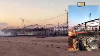 حريق مهول يأتي على خيام الضيوف بموسم طانطان