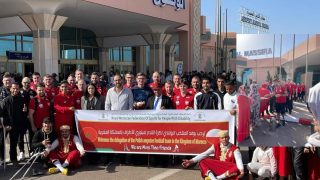 استقبال حار لبعثة المنتخب البولندي لكرة القدم لمبتوري الأطراف، بمطار المسيرة بمدينة أكادير