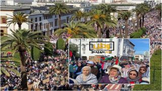 الرباط ...مسيرة حاشدة تطالب بوقف حرب إسرائيل على غزة وإنهاء التطبيع 