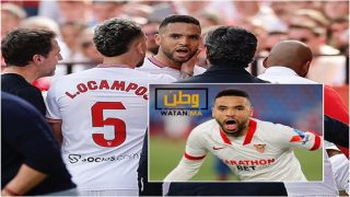 يوسف النصيري يترمضن على مدرب اشبيلية بعد استبداله في مباراة سيلتافيغو