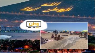 أكادير ...استياء المصطفين بعد تسرب مياه الصرف الصحي بشاطئ تغازوت