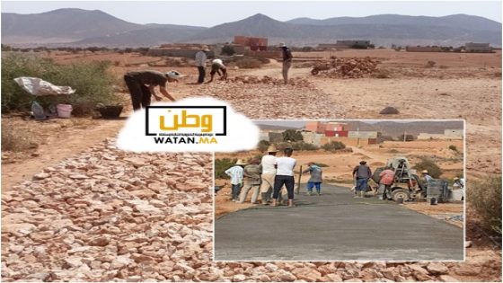 تيزنيت ...المجتمع المدني بسيدي بوعبدالي يعبد الطريق بنفسه دون إنتظار المسؤولين