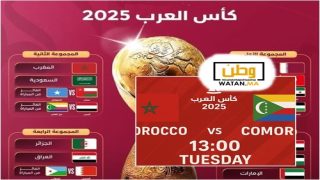 القنوات الناقلة لمباريات كأس العرب اليوم الثلاثاء