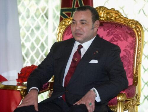 CASABLANCA, MOROCCO - APRIL 03: Morocco's King Mohammed VI attends the welcome ceremony of the president Francois Hollande Official Two Day Visit at the Casablanca palace, on April 3, 2013 in Casablanca, Morocco. (Photo by Didier Baverel/WireImage)