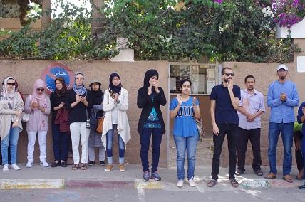 الوقفة الاحتجاجية التي نظمتها الشغيلة التعليمية بتيزنيت بدعوة من التنسيق النقابي FDT _ FNE