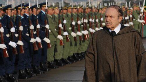 Algerian President Abdelaziz Bouteflika reviews an honor guard upon his arrival at Oran airport on December 16, 2008. Bouteflika arrived for two-day visit to Oran to inaugurate national projects and to attend the Organization of Petroleum Exporting Countries (OPEC) meeting, which opens on December 17. AFP PHOTO / FAYEZ NURELDINE (Photo credit should read FAYEZ NURELDINE/AFP/Getty Images)
