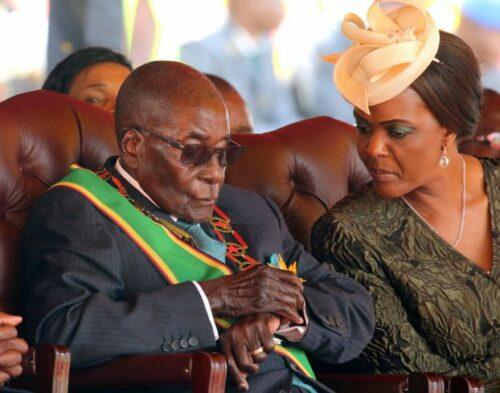 FILE PHOTO: Zimbabwean President Robert Mugabe and his wife Grace attend a rally to mark the country's 37th independence anniversary in Harare, Zimbabwe, April 18, 2017. REUTERS/Philimon Bulawayo/File Photo