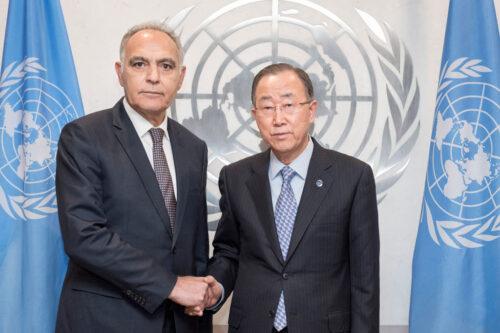 Secretary-General Ban Ki-moon meets Photo Opportunity: The Secretary-General with H.E. Mr. Salaheddine Mezouar, Minister of Foreign Affairs, KINGDOM OF MOROCCO